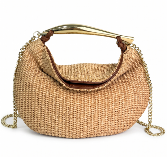 Bone Raffia Bag