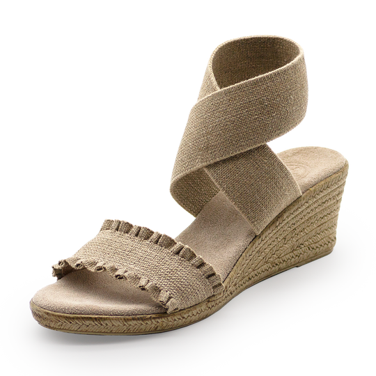 Carolina Ruffle Espadrille Wedge Sandal