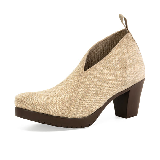 Jill V-Cut Block Heel Bootie